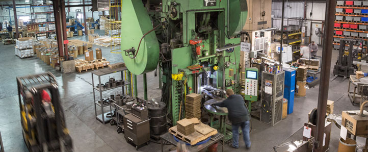 Wide angle photo of the Embassy Powdered Metals manufacturing plant.