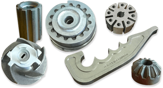 Examples of completed pressed metal parts